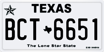 TX license plate BCT6651