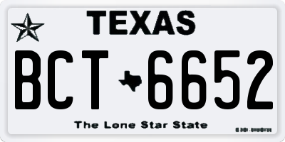 TX license plate BCT6652