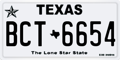 TX license plate BCT6654