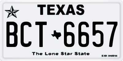 TX license plate BCT6657
