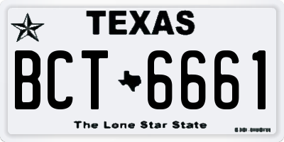 TX license plate BCT6661