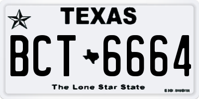 TX license plate BCT6664