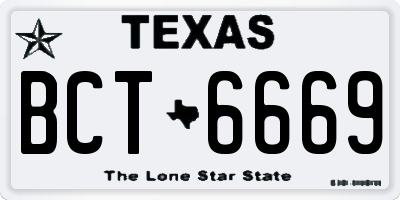 TX license plate BCT6669