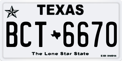 TX license plate BCT6670