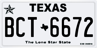 TX license plate BCT6672