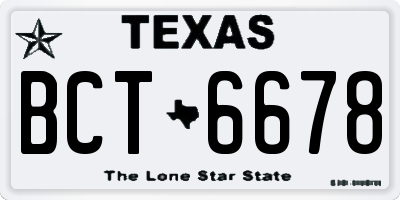 TX license plate BCT6678