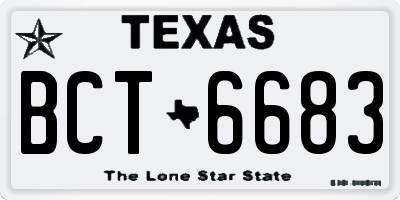 TX license plate BCT6683