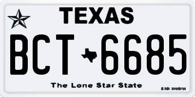 TX license plate BCT6685