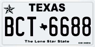 TX license plate BCT6688