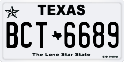 TX license plate BCT6689