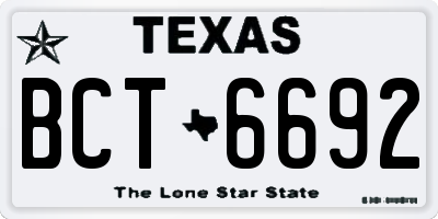 TX license plate BCT6692