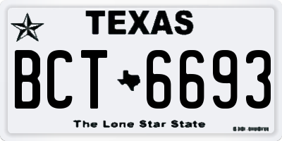 TX license plate BCT6693