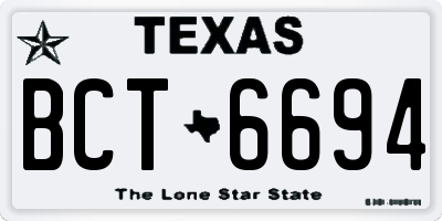 TX license plate BCT6694