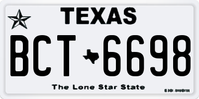 TX license plate BCT6698