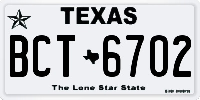 TX license plate BCT6702