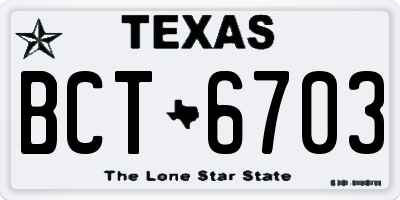 TX license plate BCT6703