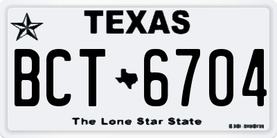 TX license plate BCT6704
