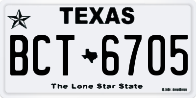 TX license plate BCT6705