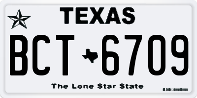 TX license plate BCT6709