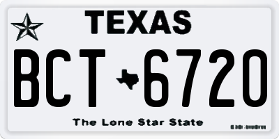 TX license plate BCT6720