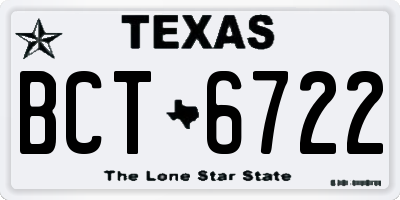 TX license plate BCT6722