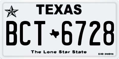 TX license plate BCT6728