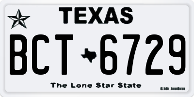 TX license plate BCT6729