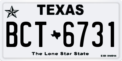 TX license plate BCT6731