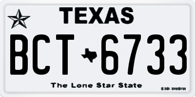 TX license plate BCT6733