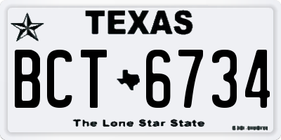 TX license plate BCT6734