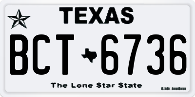 TX license plate BCT6736