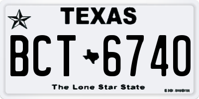 TX license plate BCT6740