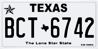 TX license plate BCT6742