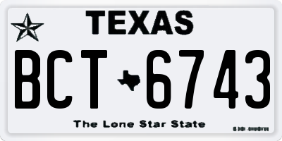 TX license plate BCT6743