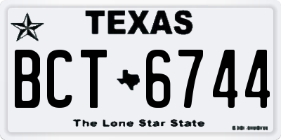 TX license plate BCT6744
