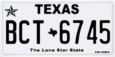 TX license plate BCT6745
