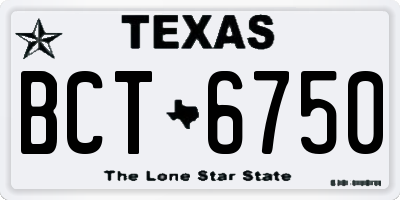 TX license plate BCT6750