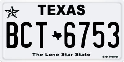 TX license plate BCT6753