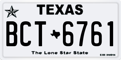 TX license plate BCT6761