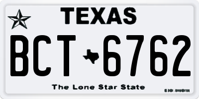 TX license plate BCT6762