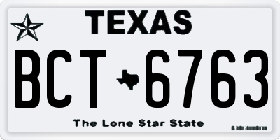 TX license plate BCT6763