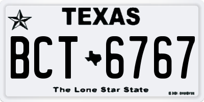 TX license plate BCT6767