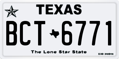 TX license plate BCT6771