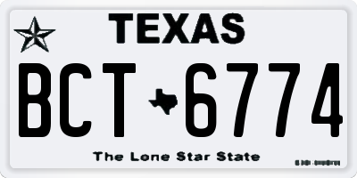 TX license plate BCT6774