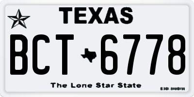 TX license plate BCT6778