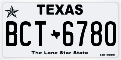 TX license plate BCT6780