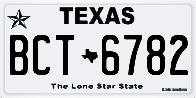 TX license plate BCT6782