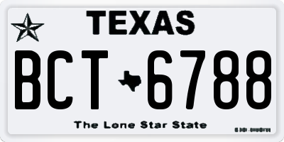 TX license plate BCT6788