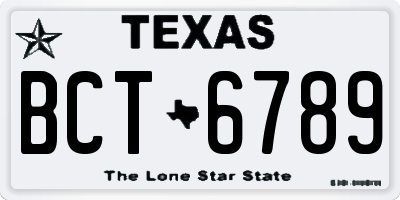TX license plate BCT6789