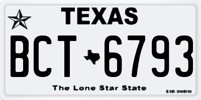 TX license plate BCT6793
